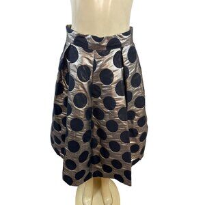 Ronni Nicole Evenings  Black & Gold Polka Dot Knee-Length Skirt Size 6 - New